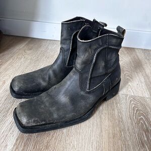 Aldo Dark Leather Ankle Boots